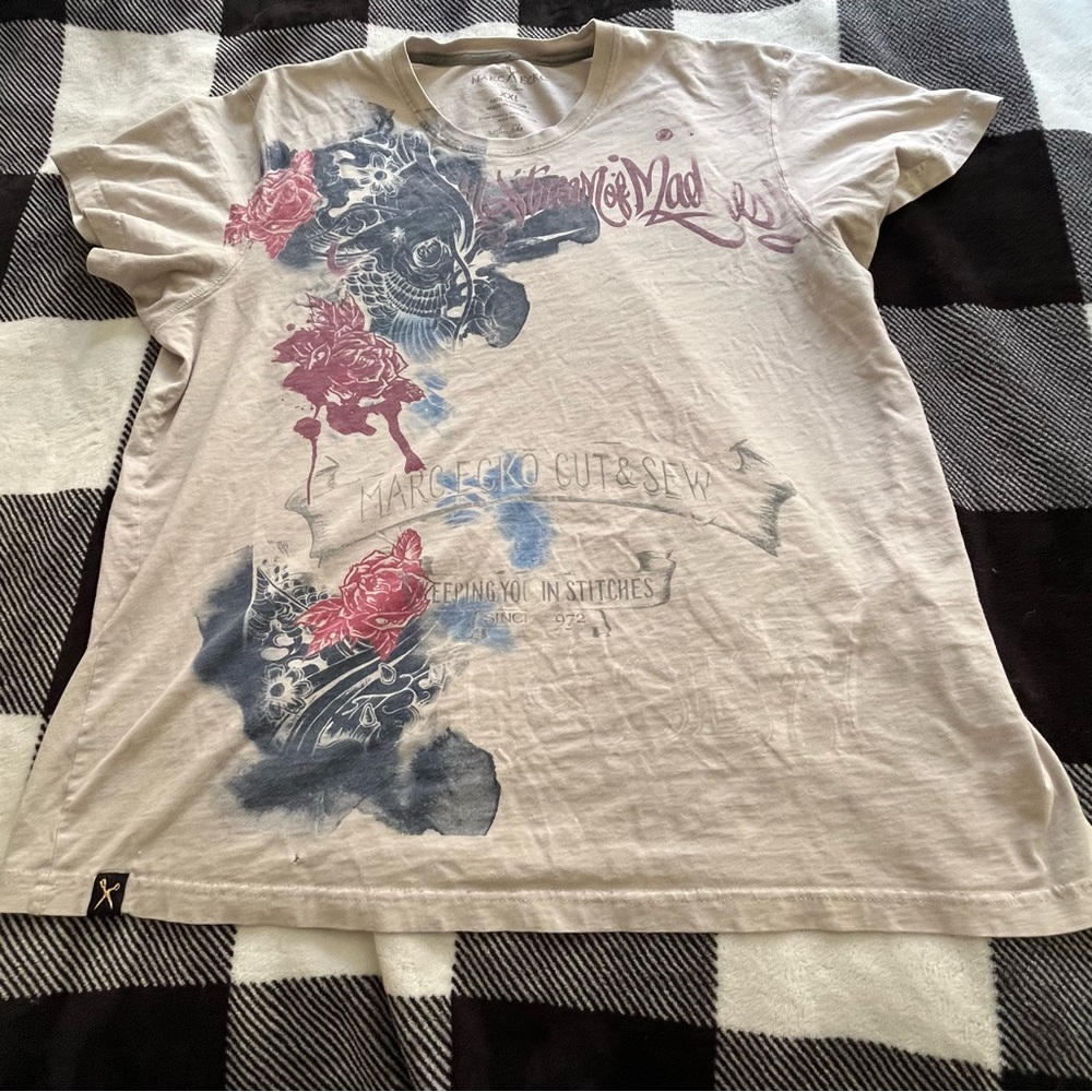 Marc Ecko Beige Graphic Men’s Cotton Tee XXL